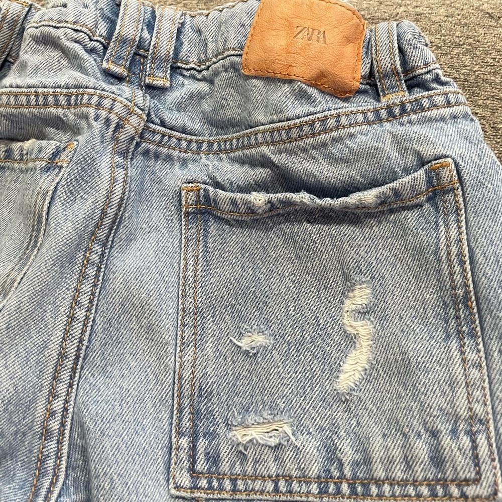 Zara Girls Wide leg Distressed Jeans Size 9 - Picture 4 of 4